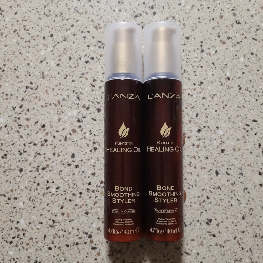2 L'ANZA Keratin Healing Oil Bond Smoothing Styler 4.7 oz Each Anti Humidity